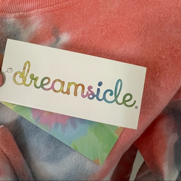 Dreamsicle Sweatshirt Tie Dye Cozy Cotton Blend Loungewear Mango Surf Size S NWT - Picture 9 of 10